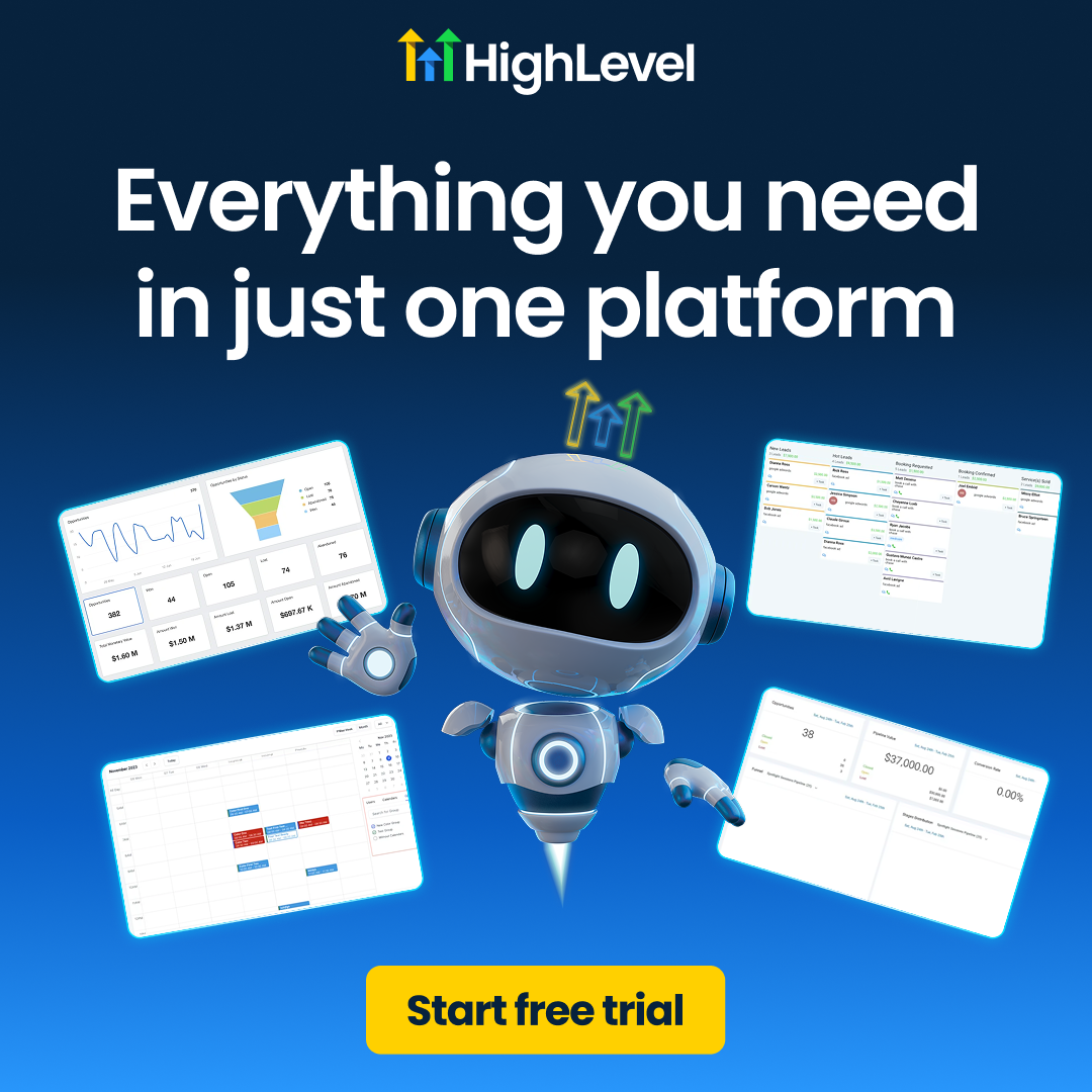 HighLevel: Everything you need in just one platform, with CRM, calendars and reporting screens.